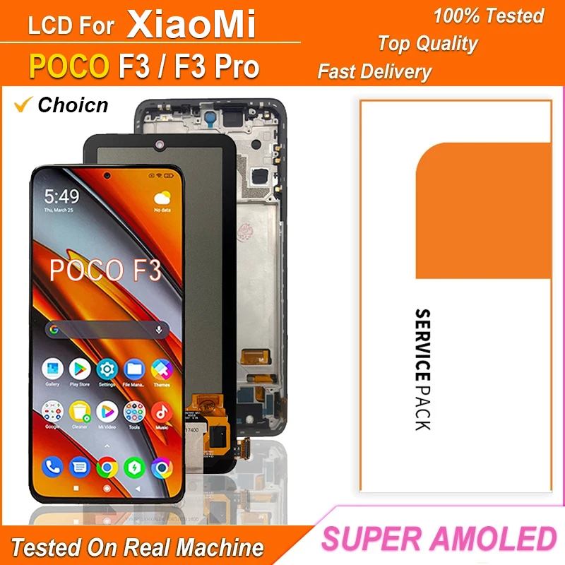 6 67-дюймовый Super Amoled-дисплей Для Xiaomi Poco F3/f3 Pro Емкостный Сенсорный Жк-дисплей С