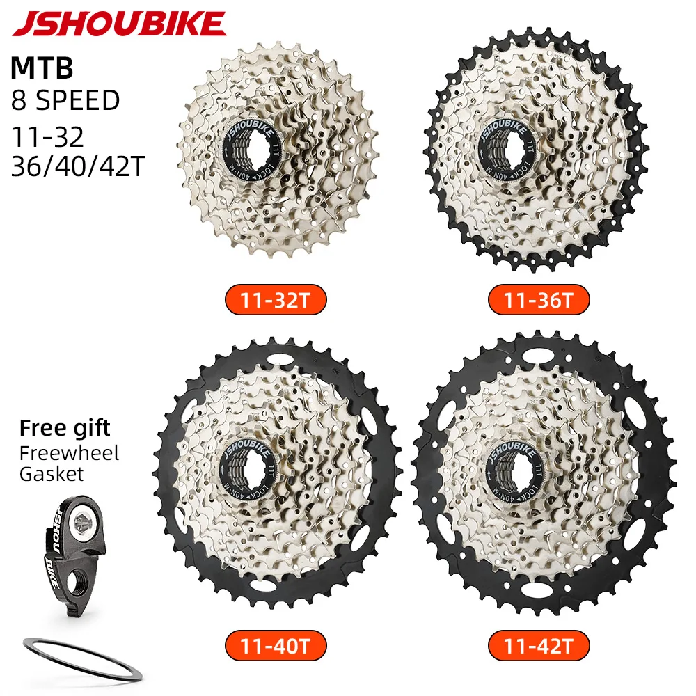 

JSHOUBIKE MTB 8 Speed 32T 36T 40T 42T Freewheel 8V With Chain 112 Links 8s K7 Cassette Mountain Bicycle Parts for Shimano HG Hub