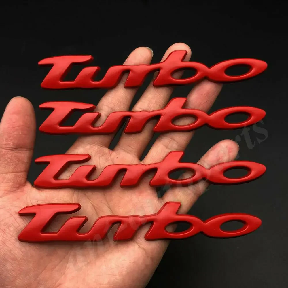 4 шт. металлический красный турбо Т багажник автомобиля задняя эмблема значок