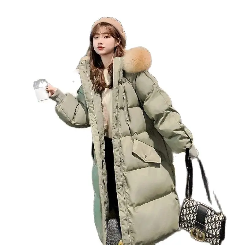 

Down Cotton-padded Jacket Female Winter 2023 New Korean Fashion Hooded Long Bread Clothes Ioose Casual Thick Coat FemaleTide.