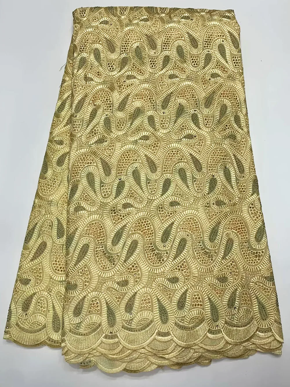 Высококачественная 100% кожа хлопок 2025 г. вышитая тяжелая африканская кружевная