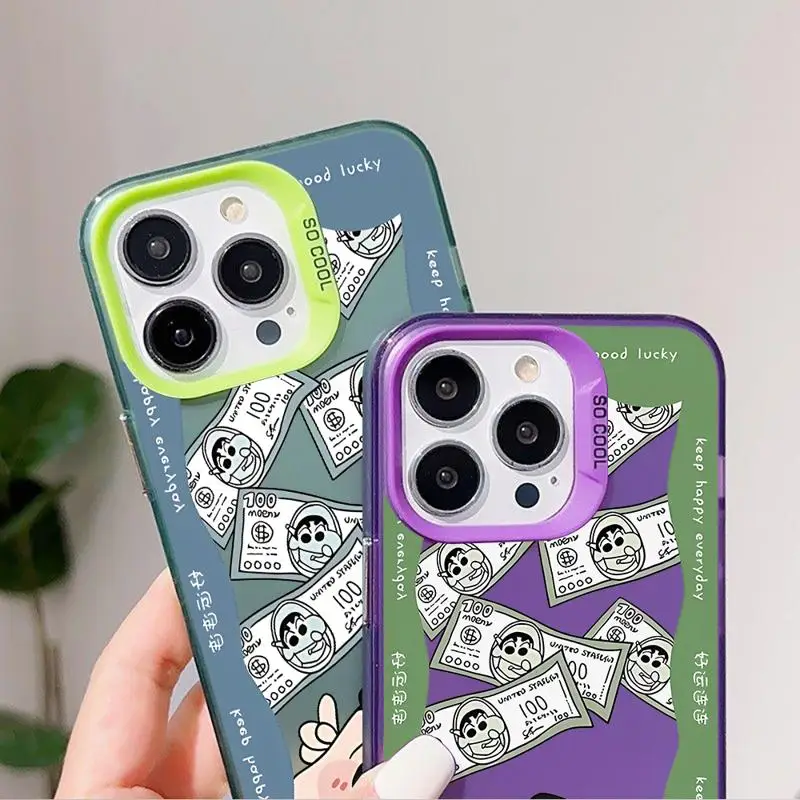 Чехол для телефона iPhone 15 Pro Max 14 13 12 11 XS X XR Plus силиконовый мягкий чехол C-Crayon S-ShinChan