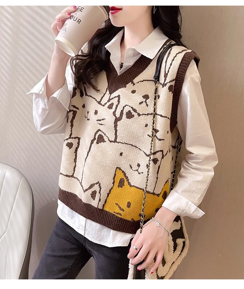 

Женский трикотажный жилет без рукавов, с V-образным вырезом