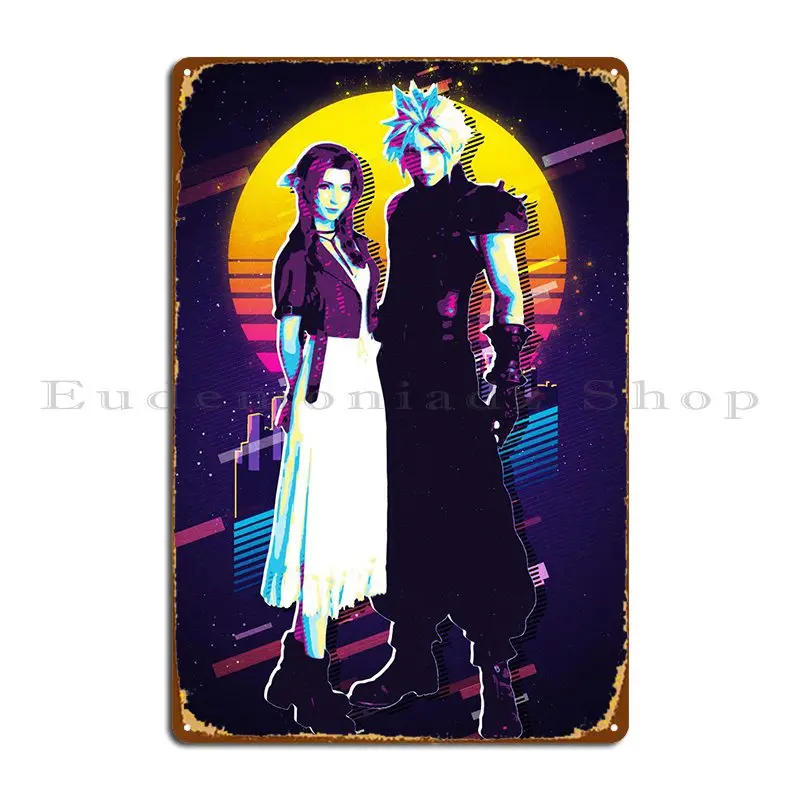

Металлические знаки Aerith X Cloud, дизайн кинотеатра, персонализированный Настенный декор для паба, жестяной плакат
