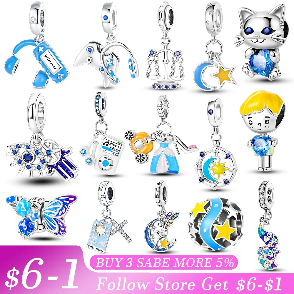 

New 2022 Charms Silver 925 Original Padlock Dangle Fit Original 925 Bracelet Beads Charms for Pendant Necklace Jewelry