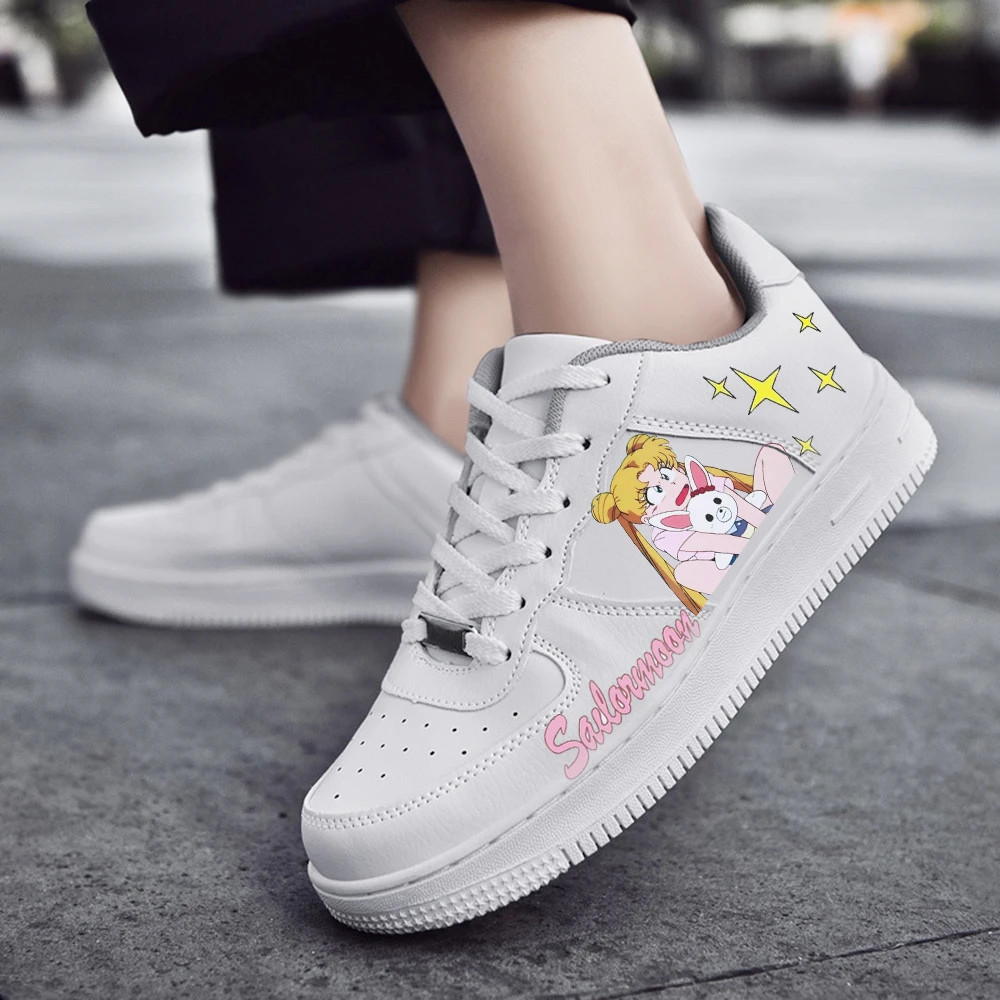 SAILOR MOON Fashion Men Women casual Shoes Male Platform Sneakers Girls Casual kateboarding Shoes flats 3D graffiti