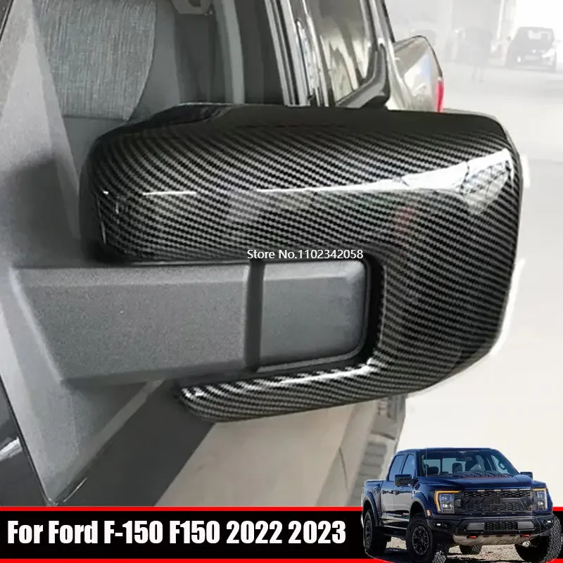 Фото Для Ford F150 F-150 2022 2023, ABS, передняя сторона автомобиля, левое и правое стекло заднего вида, накладка на зеркало, рамка, крышки заднего вида №1