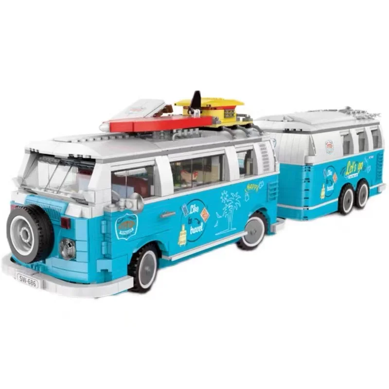 

Expert Building High-tech City Bus Camper Van Car Model Moc 19009 Ideas Bricks Assemble Vehicle Toys Kids Christmas Gift 10220