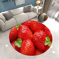 creative strawberry mat round carpet for bedroom living room relaxing playmat wear resistant stain resistant washable floor rugs