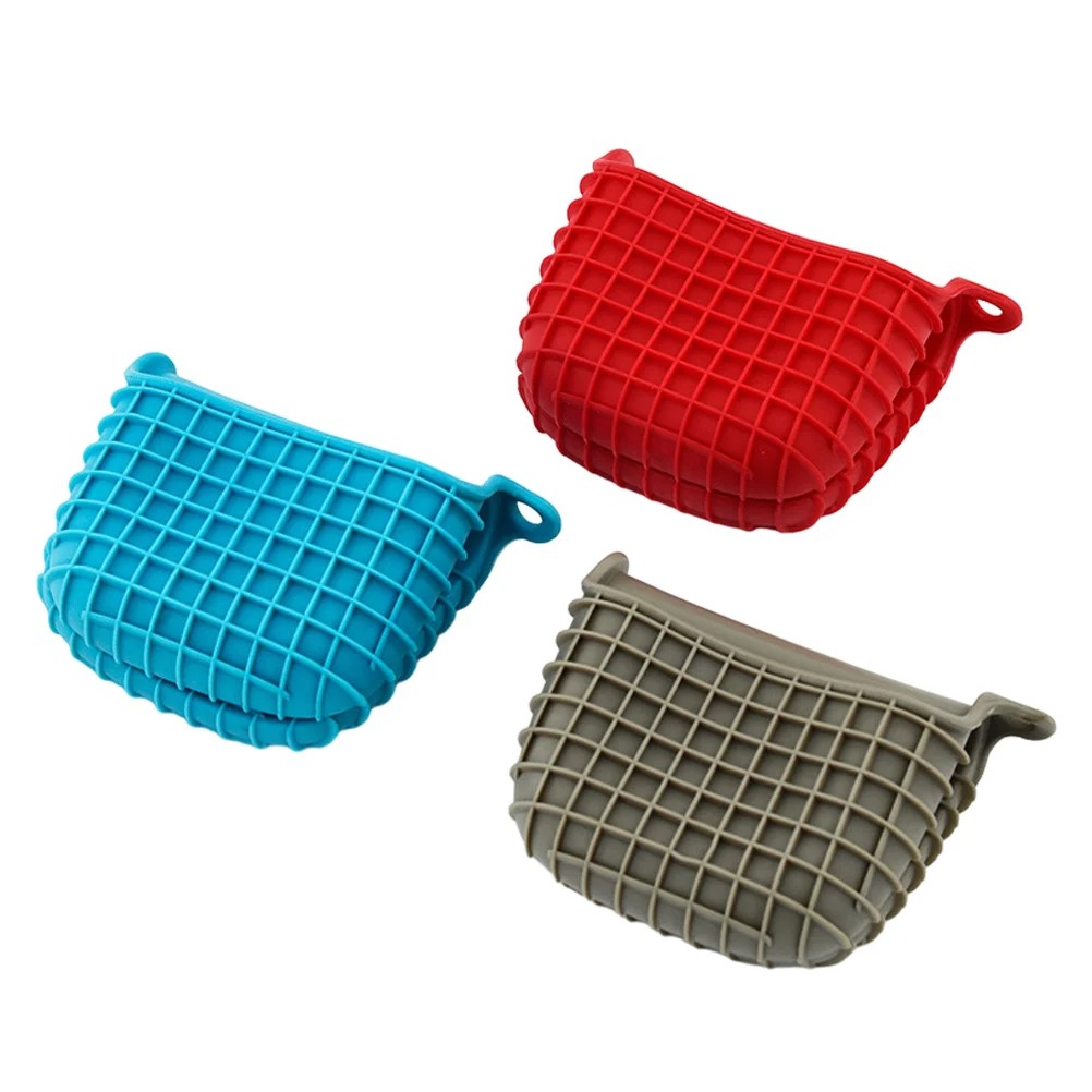 

3pcs Heat Resistant Pinch Mitt Silicone Pot Holder Kitchen Cooking Pinch Mitt