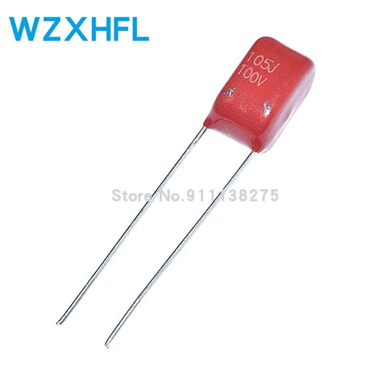 10 шт. 100V105J 1 мкФ шаг 5 мм 100 В 105 1000nf CBB полипропиленовый пленочный конденсатор