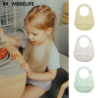 new arrival 2pcs waterproof soft baby silicone bibs solid color adjustable toddler bibs silicone baby lunch feeding stuff