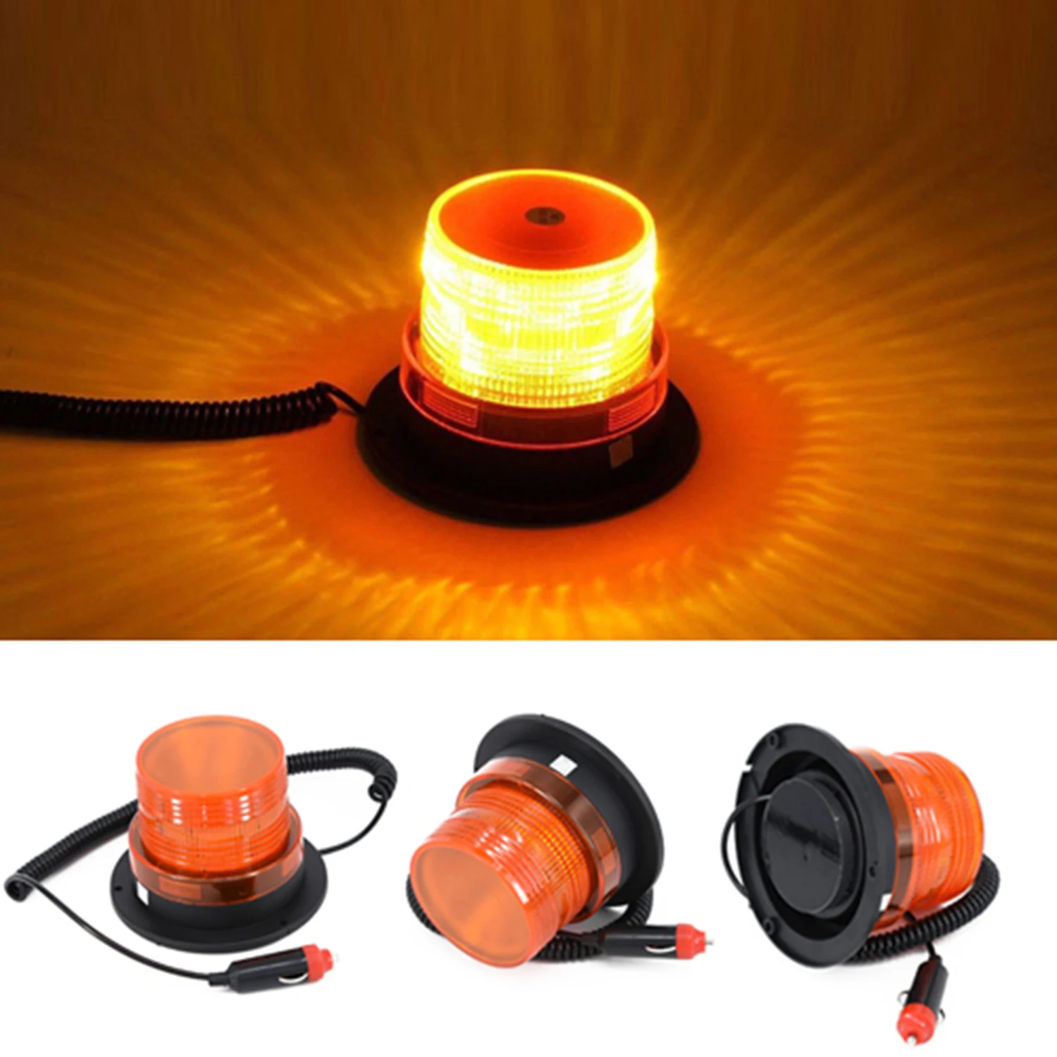 

1*Car Strobe Light12V/24V Car Auto Yellow Flashing Strobe Emergency LED Warning Ceiling Light For Fire Engine Ambulance