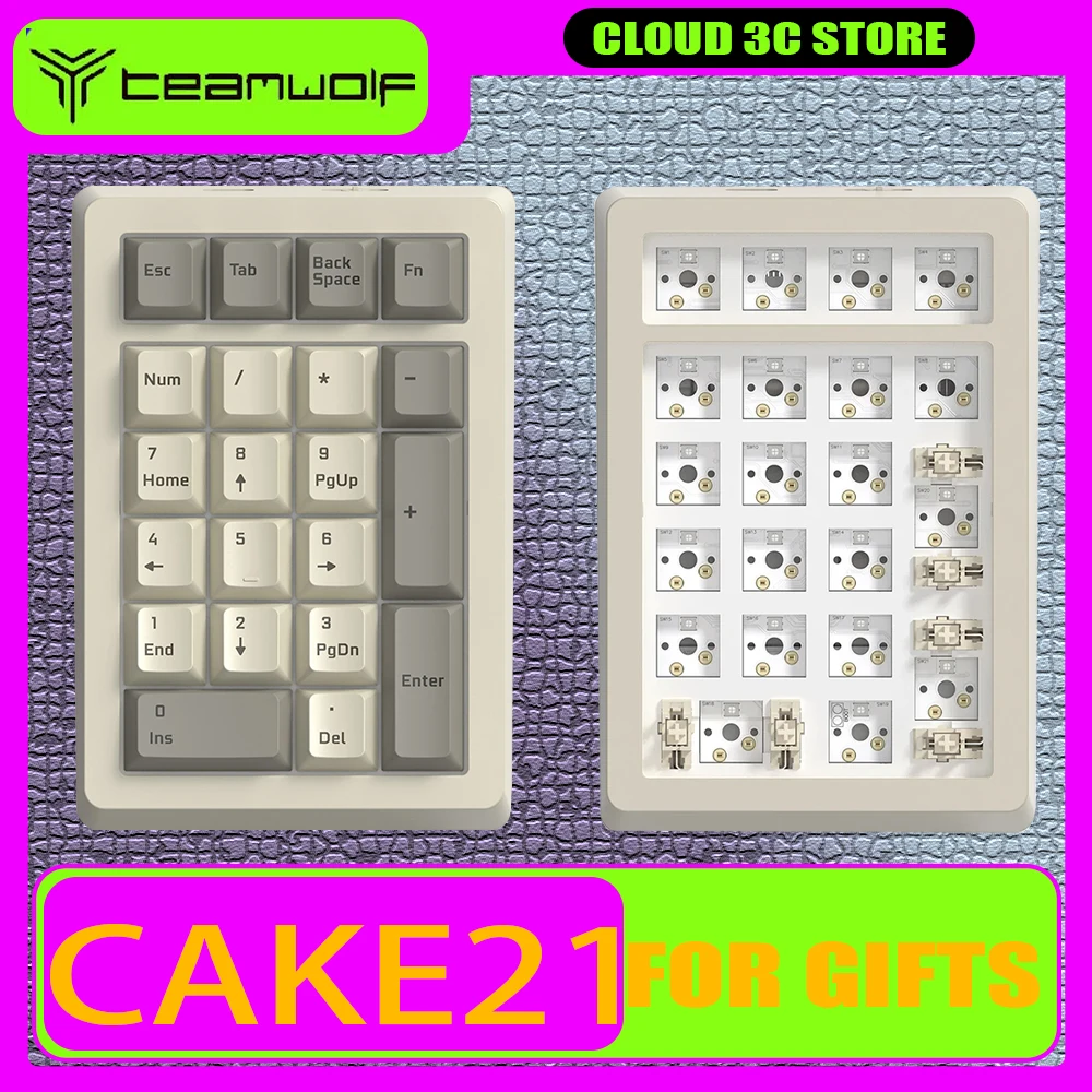 Teamwolf CIY Cake21 Мини-механическая клавиатура с горячей заменой трехрежимная
