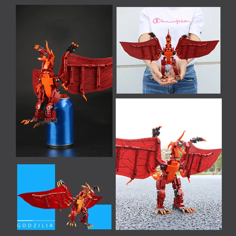 Классическая модель фильма Sluban King of The Ghidrahed Monster строительные блоки трехголовый