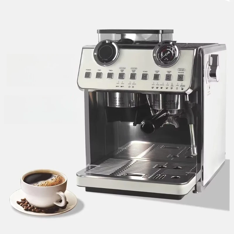 Фото Кофемашина oo-Espresso 20 бар с двойными бойлерами и двумя помпами, итальянская автоматическая кофемашина со встроенной кофемолкой №2