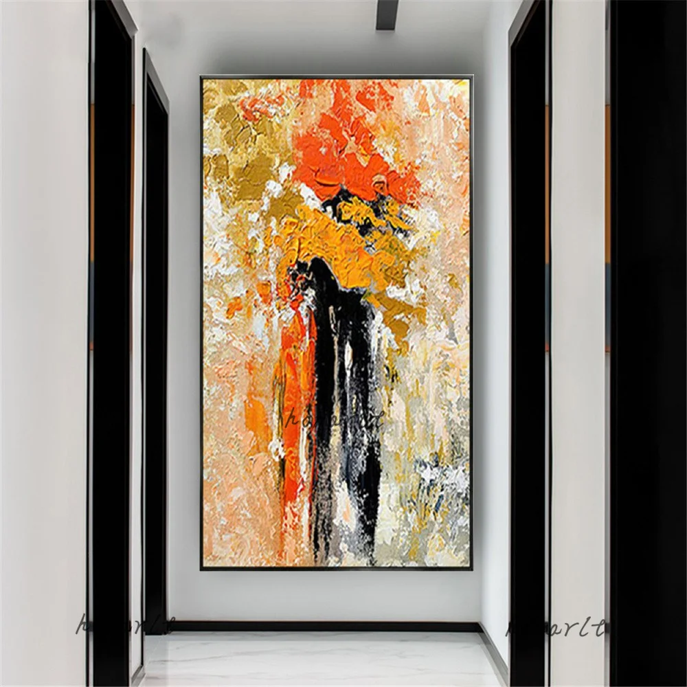 Ручная роспись современные картины маслом оранжевого цвета на холсте настенное
