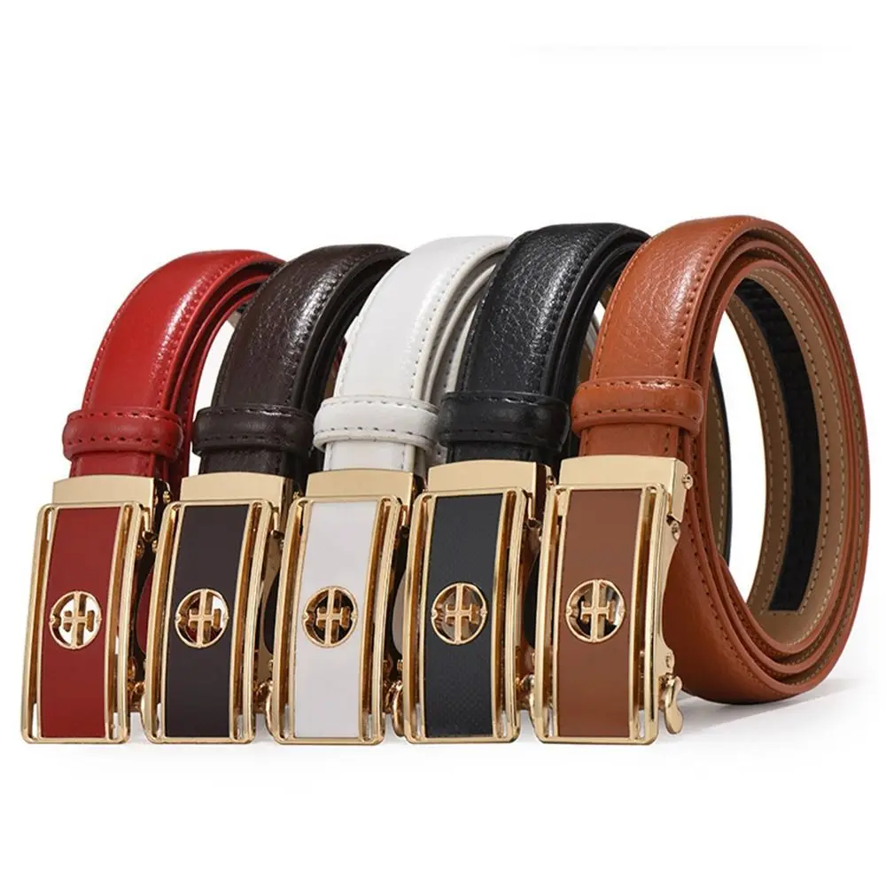 

Fashion Casual Vintage Elegant Pants Bands Automatic Buckle Waistband Ladies Dress Belts Genuine Leather Belt