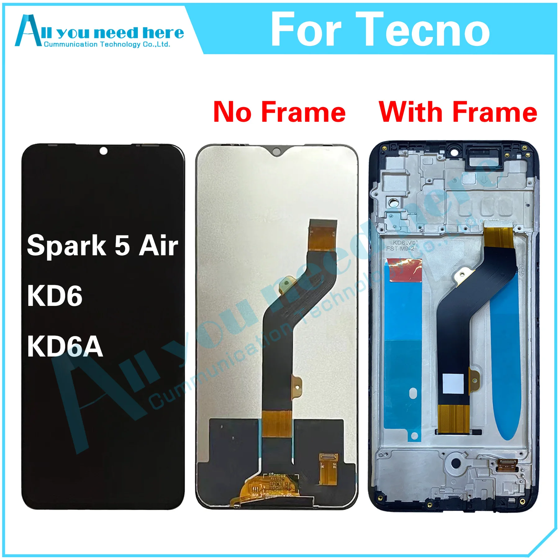 100% протестированный дисплей AAA для Tecno Spark 5 Air KD6 KD6a, детали для замены ЖК-дисплея