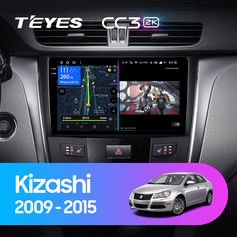 TEYES Тиайс CC3 2K Штатная магнитола For Сузуки Кизаши Suzuki Kizashi 2009 - 2015 до 8-ЯДЕР 6 + 128ГБ 27EQ