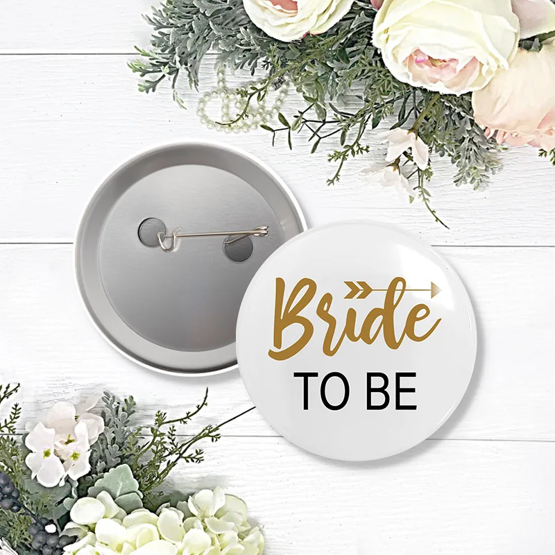 

58mm Pink Bride To Be Team Bride White Diamond Badge 2 Styles Bachelor Party Party Decor Wedding Supplies Birdes Favor
