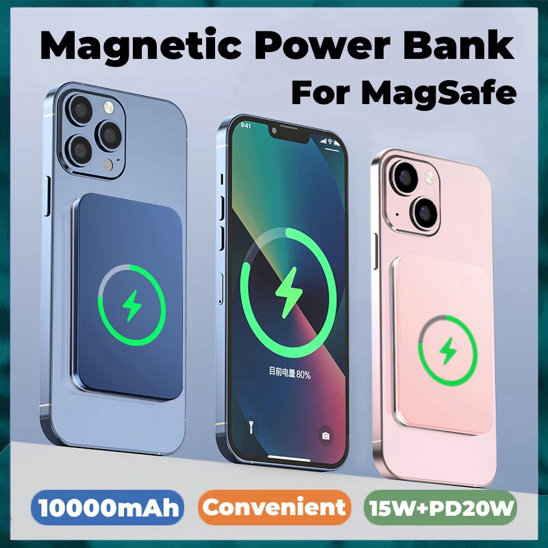 

10000mAh New Macsafe Power Bank 15W Magnetic Fast Wireless Chargers For iPhone 12 13 14 Pro Max External Auxiliary Battery Pack