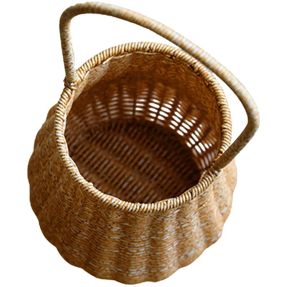 

Basket Flower Rattan Woven Storage Wedding Vase Hand Wicker Floral Baskets Made Retro Farmhouse Container Vegetable Holder