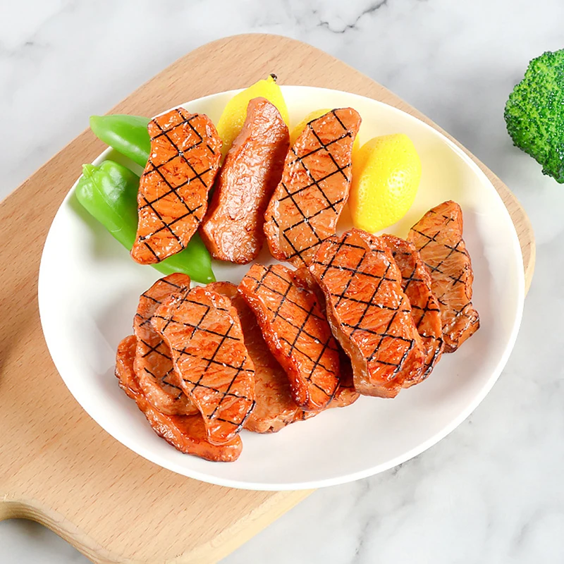 

Simulation Steak Decoration Fake Food Model Photography Props Miniature Dollhouse Accessories Kids Toys miniature items