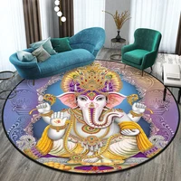 ganesha round carpet is applicable to living room bedroom entrance hall and temple and can be used for praying and blessing