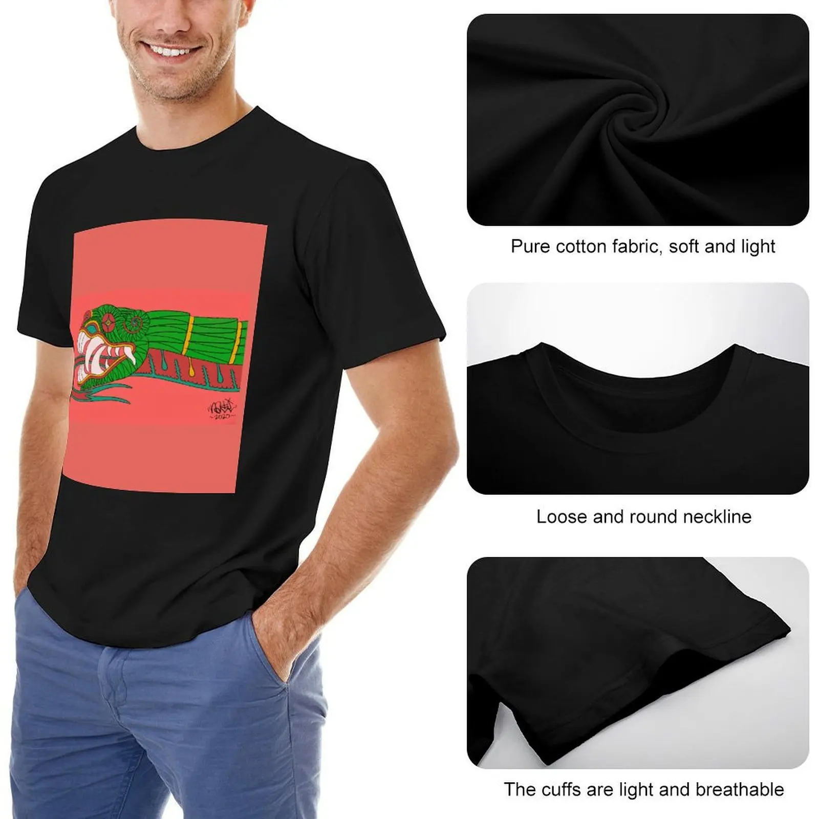 Мужская футболка Ketsalkōātl Teōtīwak хлопок