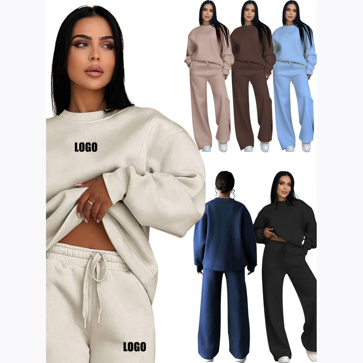 Новая женская бархатная свободная одежда с круглым вырезом и длинными рукавами в