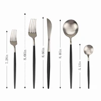 matte black silver 30pcs forks knives spoons set cutlery set dinnerware stainless steel wedding flatware set kitchen utensils