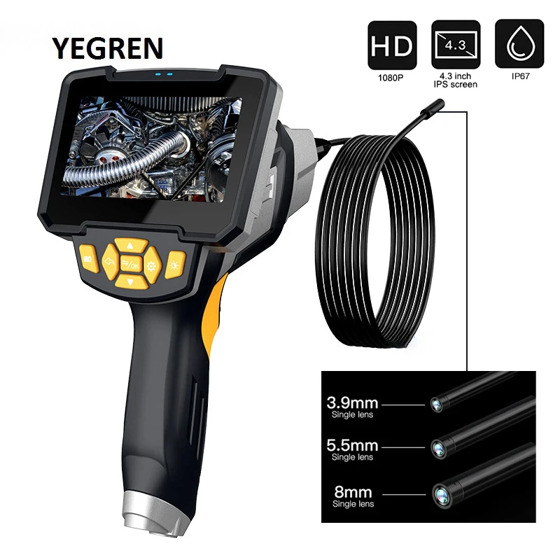 

Ручной эндоскоп, 3,9 мм, 5,5 мм, 8 мм, 4,3 дюйма