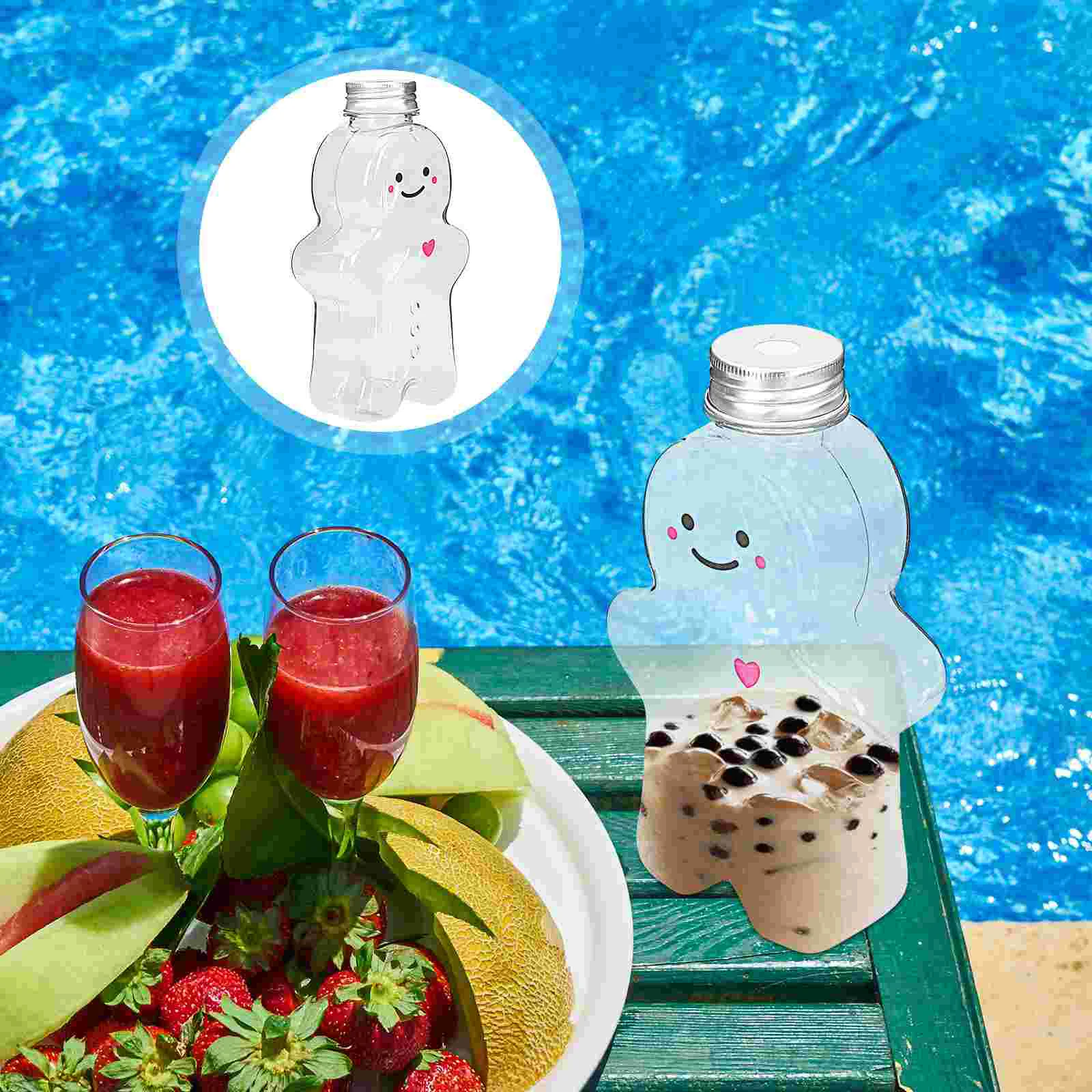 

Bottles Bottle Clear Juicewith Water Soda Pitcher Tea Ice Lidsempty Carton Reusable Travel Jars Honeyjuicing Beverage Smoothie