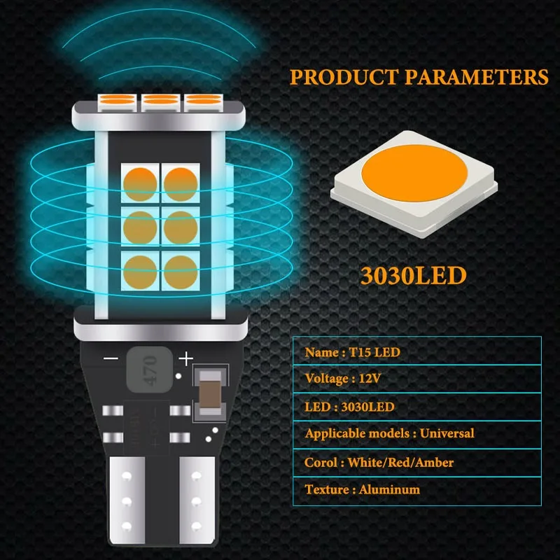 2 шт. автомобильные лампы W16W T15 без ошибок