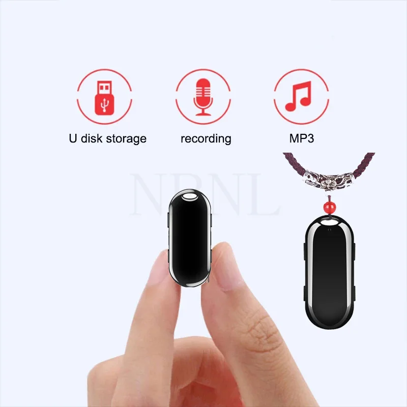 Mini Pendant Digtal Sound Recorder Small Usb Activated Audio Dictaphone Espia Micro Mp3 Player 8-32gb