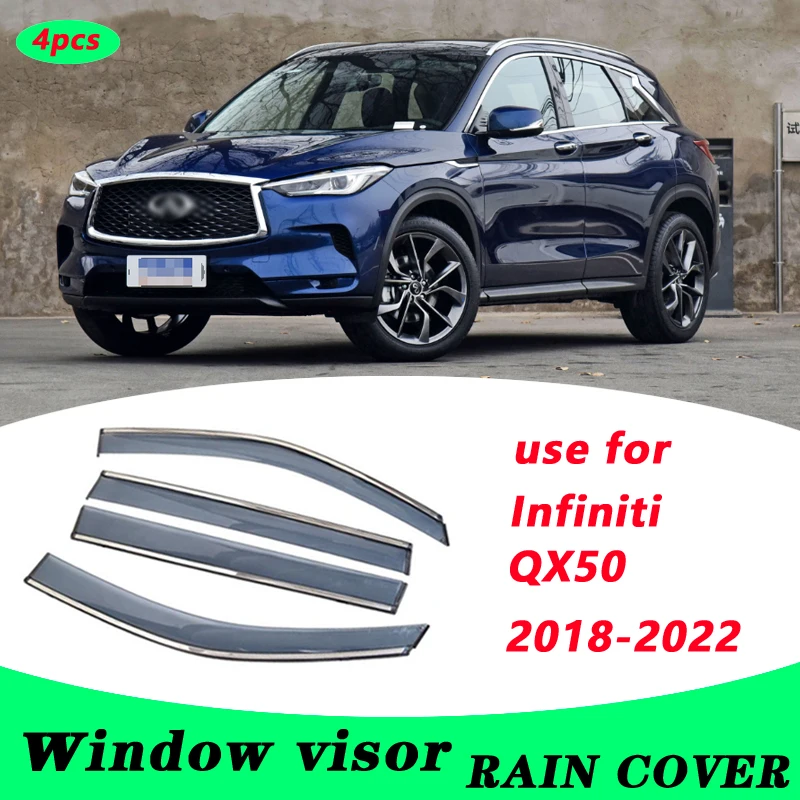 

Для Infiniti QX50 2018-2022 QX50 Пластиковый оконный козырек вентиляционные оттенки Защита от солнца дождя 4 шт./компл.
