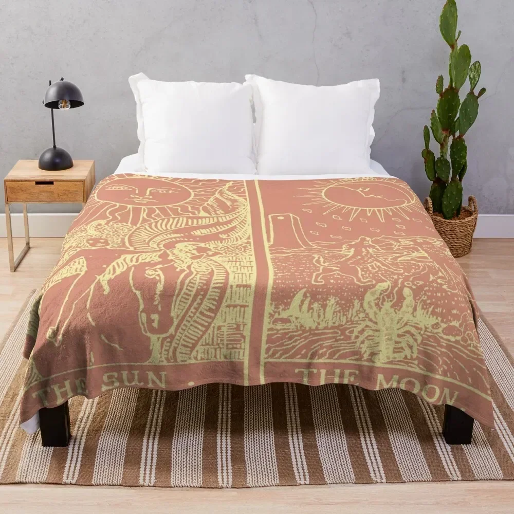 Луна и солнце Таро | Плед персиковый кремовый одеяло большие подвижные одеяла
