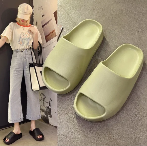 

Summer Slippers Women Men Sandals 2021 Casual Beach Shoes Graffiti Simple Slide Thick Platform EVA Mules Anti-Slip Home Slipper