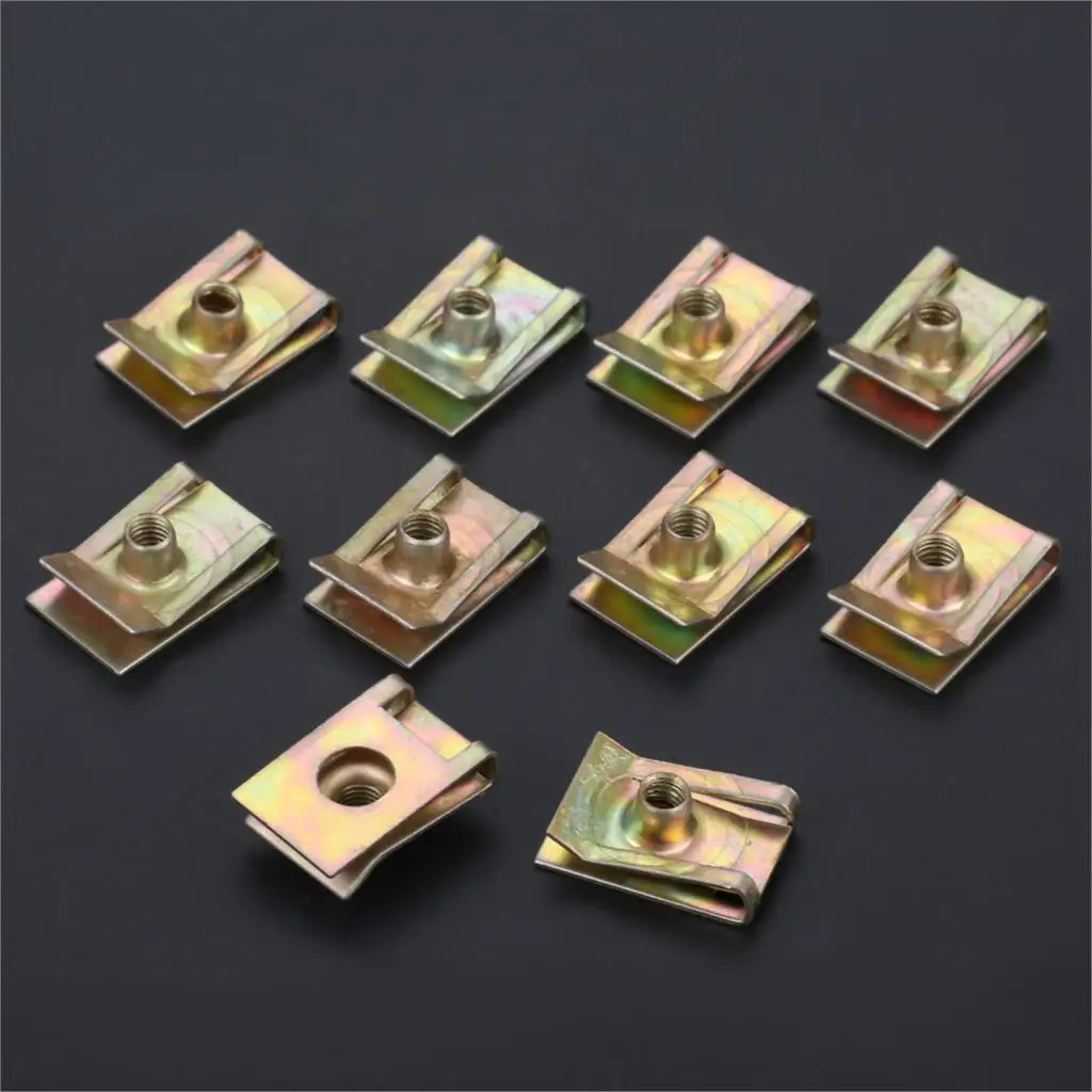 

10 шт. автомобильные зажимы M5 M6 M8 для автомобильной Протекторной панели, шпилька, гайка, обтекатель, зажим, крепление, скорость, Цинковый монтажный зажим