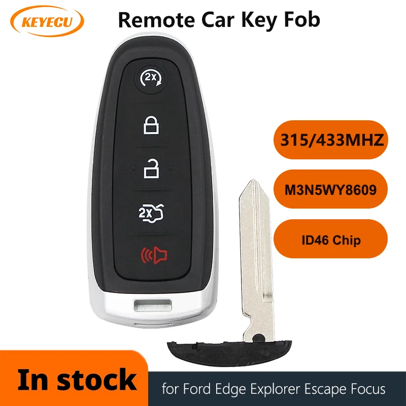 

KEYECU 315MHz / 433MHz ID46 M3N5WY8609 5 Button Smart Remote Key Fob for Ford Edge Escape Expedition C-max Taurus Flex Focus