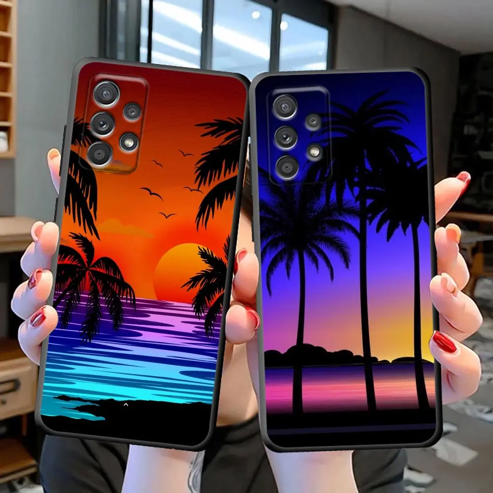 

Funda Coque Case for Samsung S22 S21 S20 S23 S8 S9 S10 Lite FE Plus Ultra 4G 5G Case Capa Para Cover Summer Beach Coconut Tree