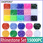 Набор Стразы для ногтей 15000 шт.коркор. 15 ячеек желе AB Стразы с плоской задней стороной алмазные Стразы 345 мм Кристальные полимерные украшения для дизайна ногтей
