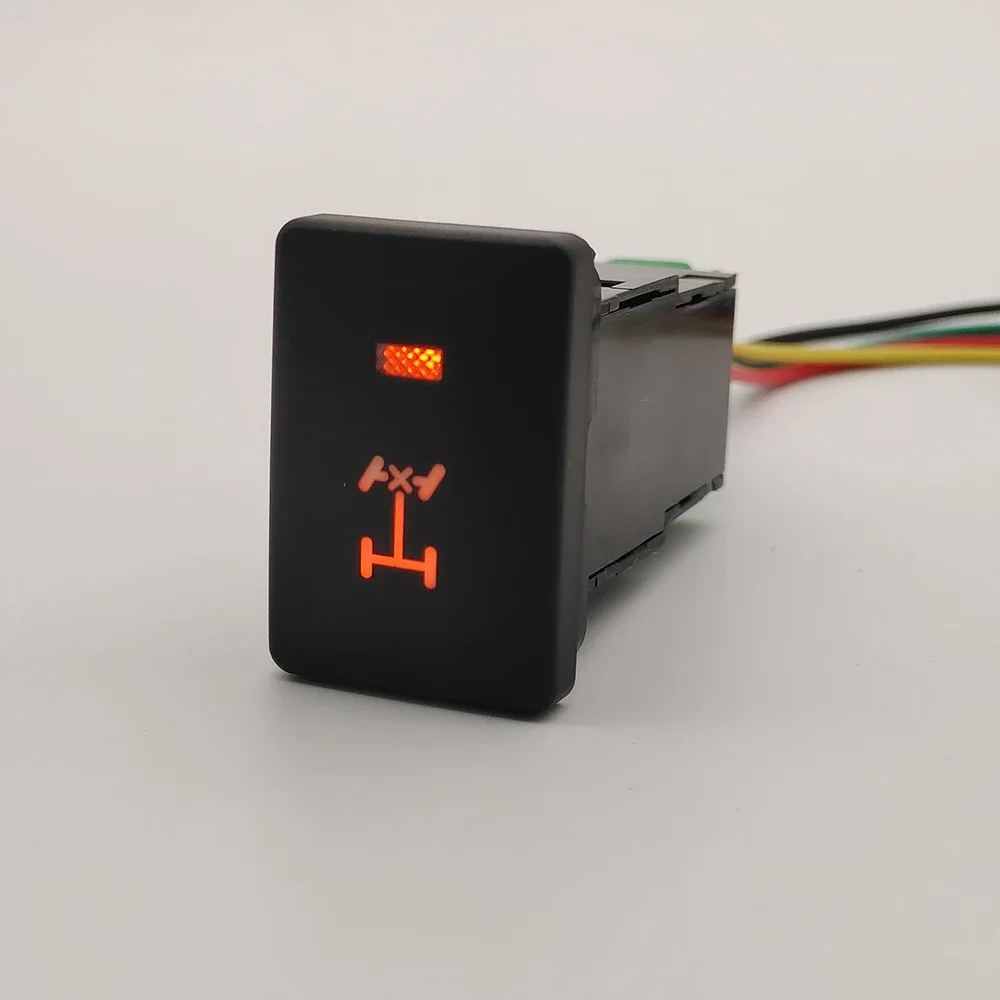 

Для Suzuki Jimny 2019 2020 2021 Автомобильная оранжевая Светодиодная лампа передняя и задняя дифференциальная кнопка переключения с проводом