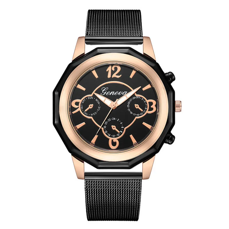 2023 New Hot Selling Casual Simple Six Needle Ultra Thin Luminous Dial for Women's Quartz Mesh Band Watch Holiday Luxury Gift