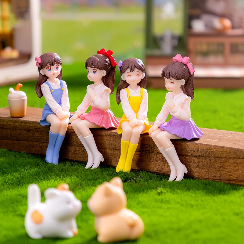 Новинка 2 шт. миниатюрная статуя лучшего друга для девочек микро-ландшафтное