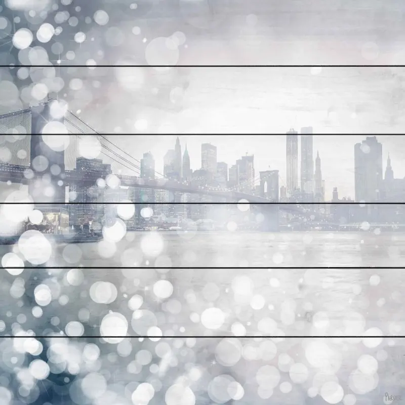 

Городская Художественная печать на белой сосновой древесине