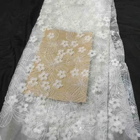 white flowers mesh bridal wedding dresses material for sewing women evening gown glitter tulle textiles glued beads lace fabric