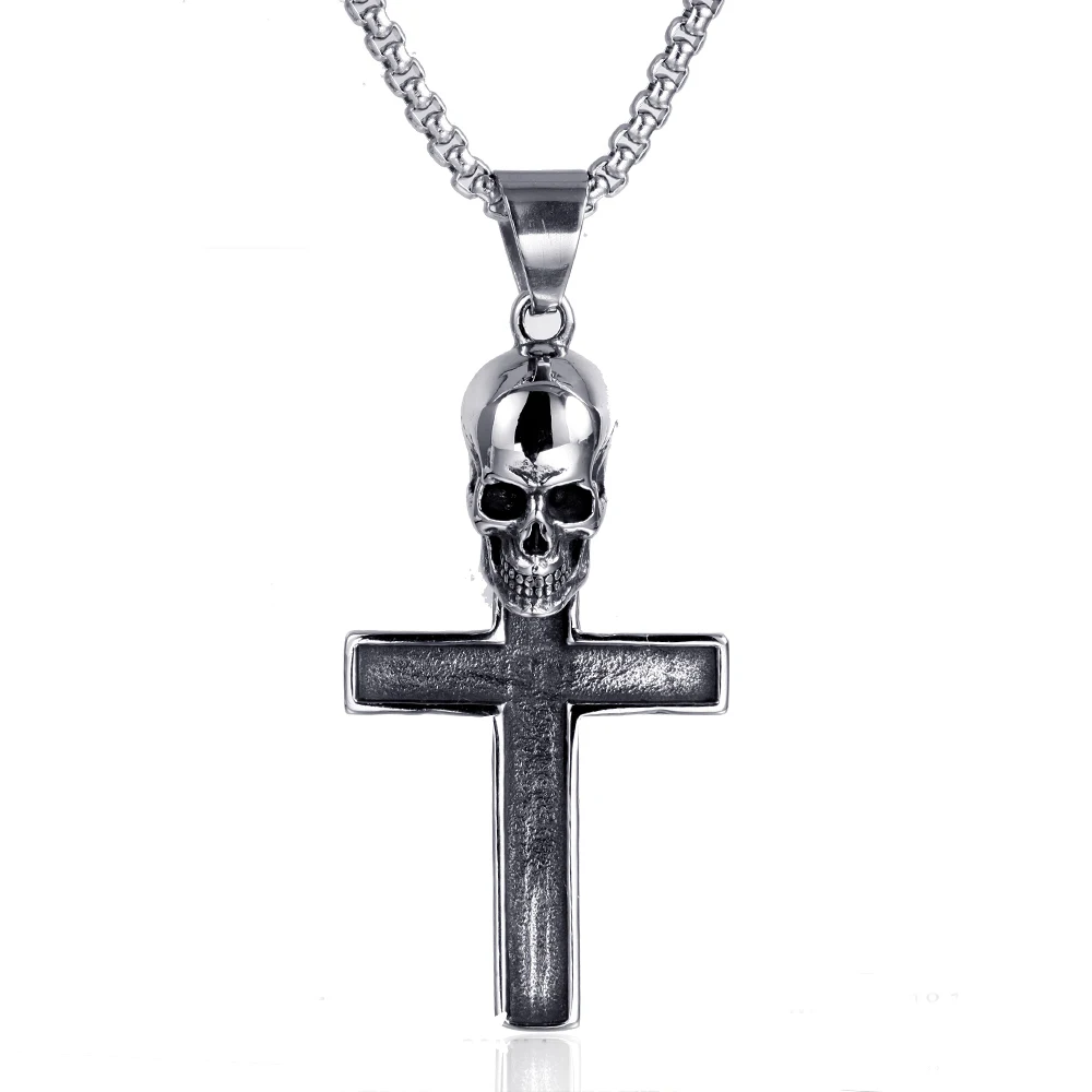 

Religion Necklaces Stainless Steel Men Simple Cool Crosses Pendants Chain Punk Rock Hiphop for Couple Jewelry Gift