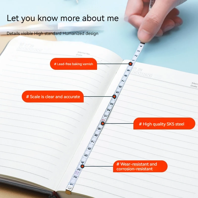 Миниатюрный Брелок EDC Рулетка 2 М Стальная Многофункциональная Компактная